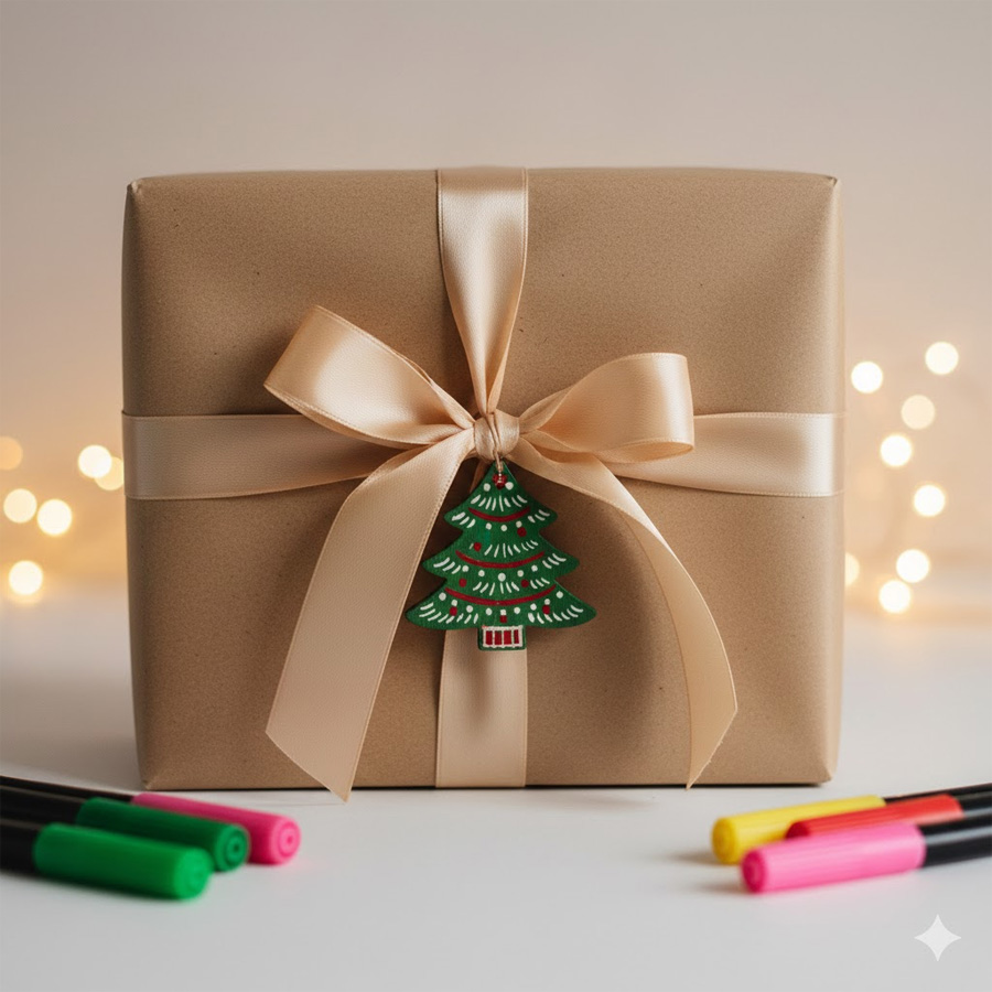 Креативно рачно изработено пакување подарок.